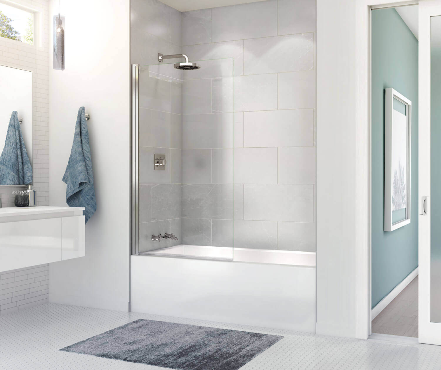 rubix access 6030 acrylic alcove left-hand drain bathtub in white